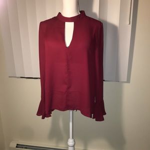 Wine colored Chiffon Blouse